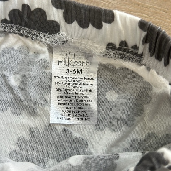 Milkberry Baby Girl Bamboo Long Sleeve Pants Headband 0-3 3-6 6-9 months - Picture 5 of 7